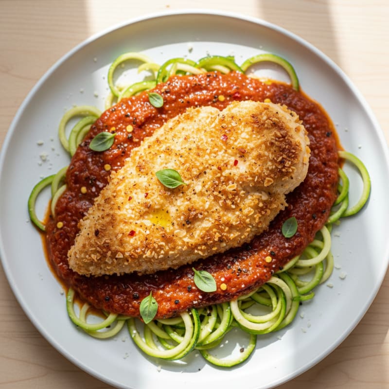 Crispy Parmesan Chicken with Zesty Marinara