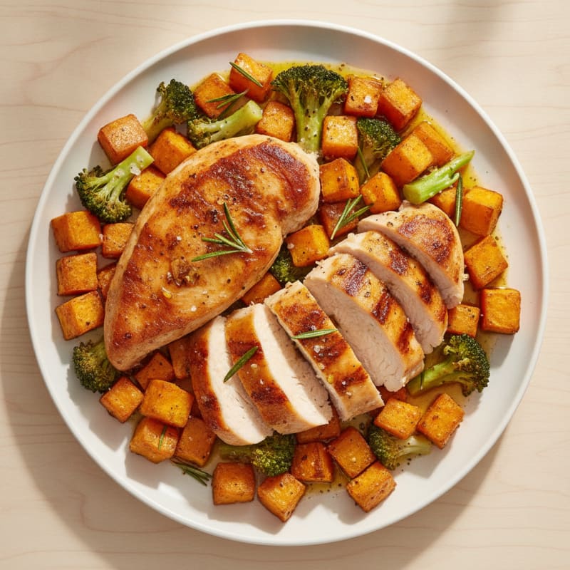 Roasted Chicken and Sweet Potato Medley