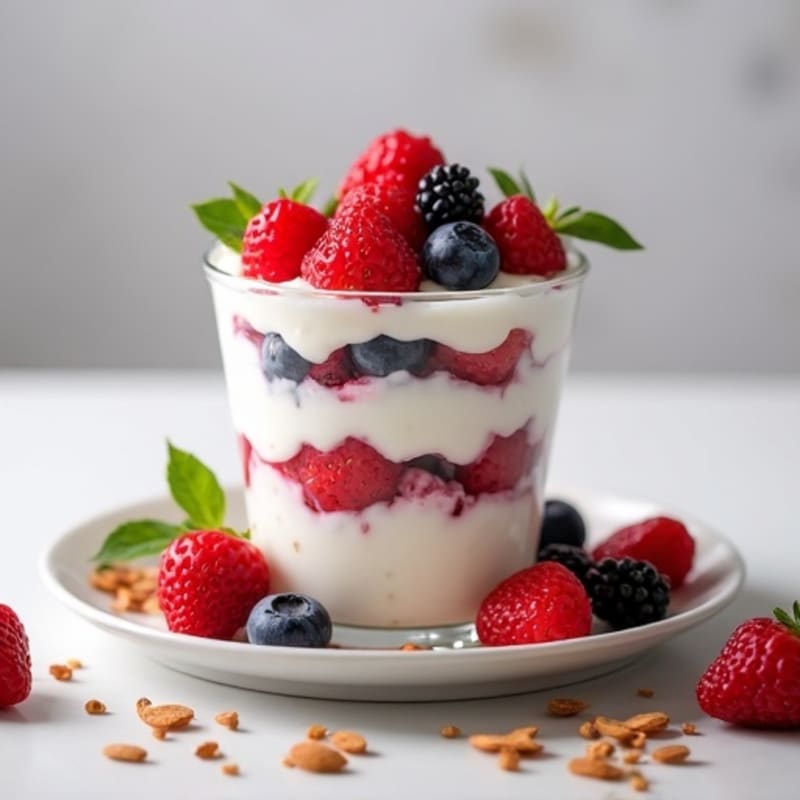 Creamy Greek Yogurt Protein Parfait with Mixed Berries