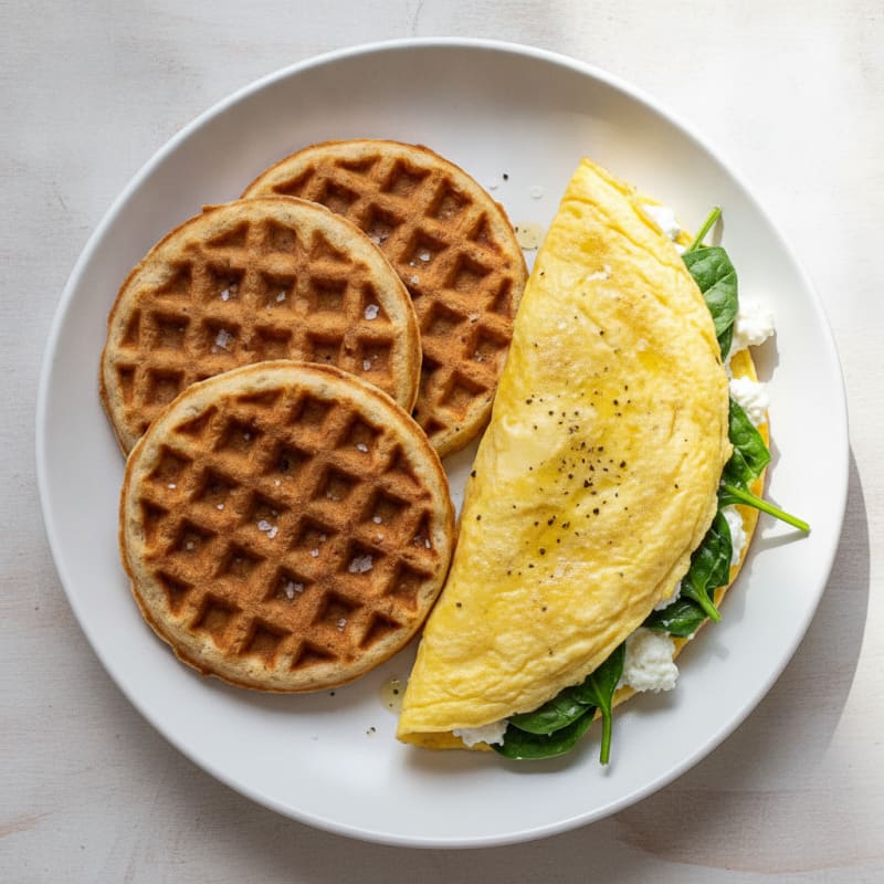 Fluffy Omelette with Buttermilk Waffles