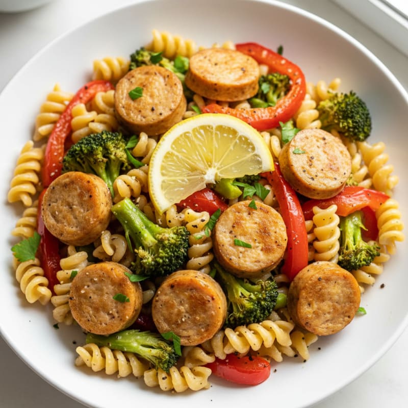 Chicken Sausage Pasta with Roasted Vegetables