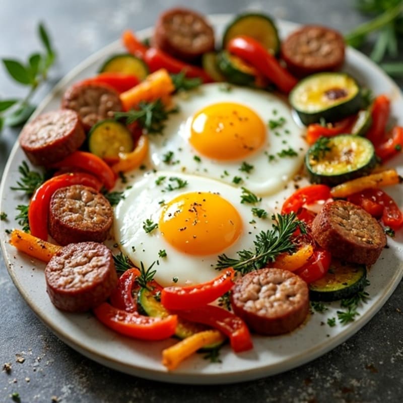 Sheet Pan Eggs with Crispy Roasted Vegetables
