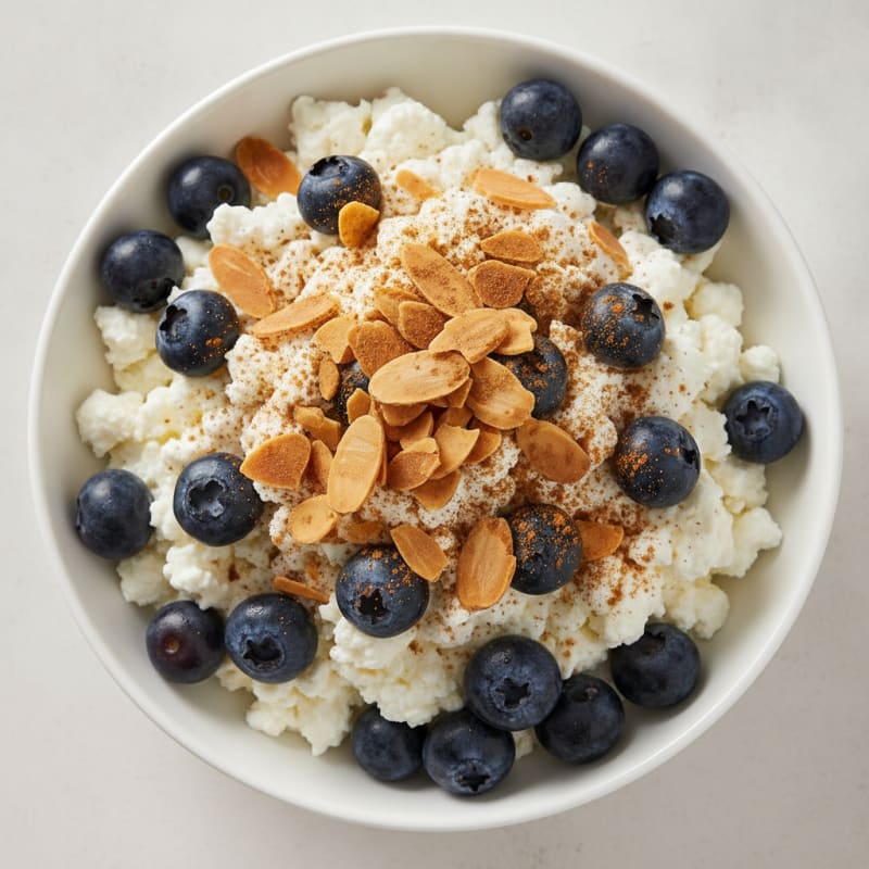 Cottage Cheese Berry Parfait with Almonds
