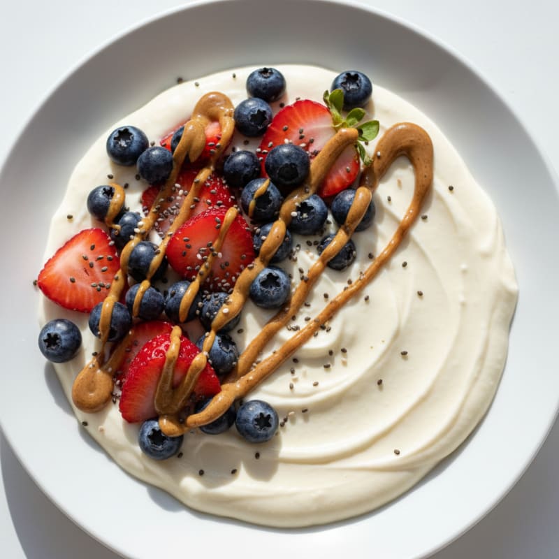 Silky Greek Yogurt Protein Pudding with Berries