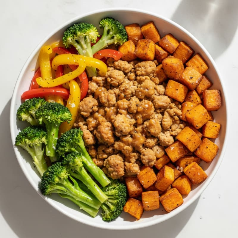 Ground Turkey Power Bowl with Roasted Vegetables