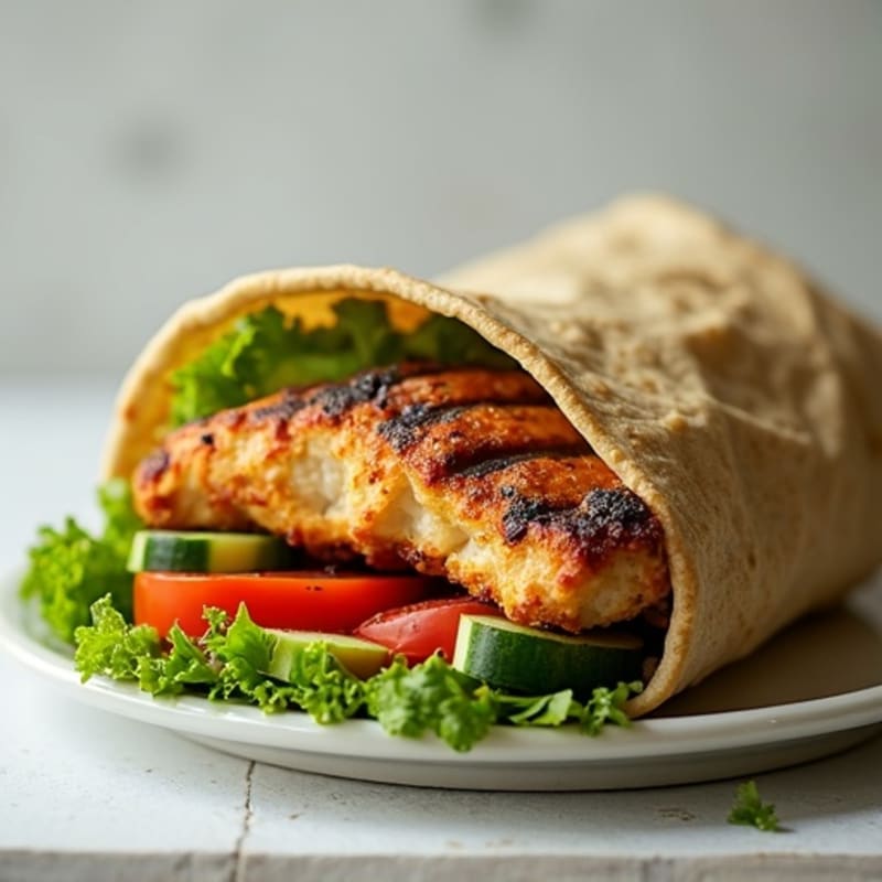 Crispy Grilled Chicken and Fresh Veggie Wrap