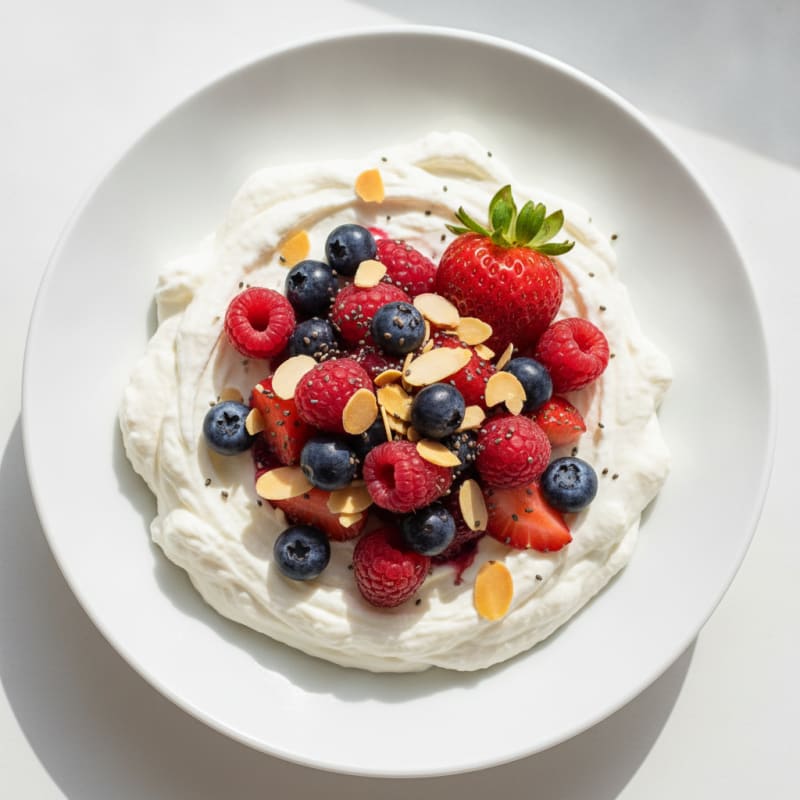 Silky Greek Yogurt Protein Mousse with Berries