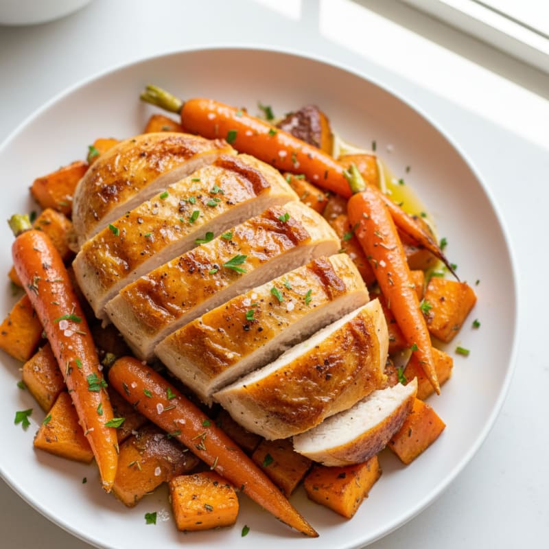 Tender Herb-Roasted Chicken with Root Vegetables