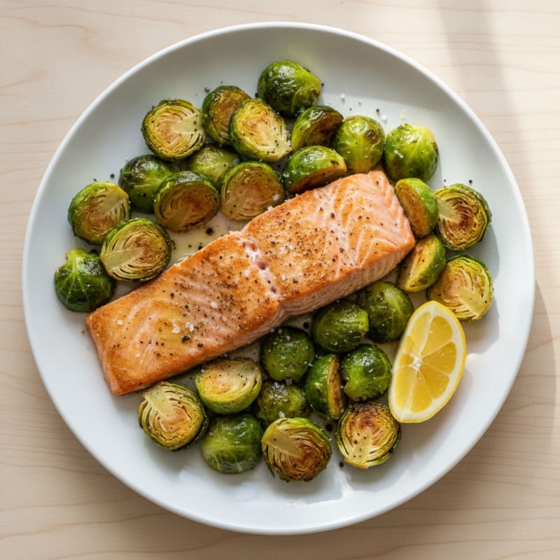 Pan-Seared Salmon with Roasted Brussels Sprouts