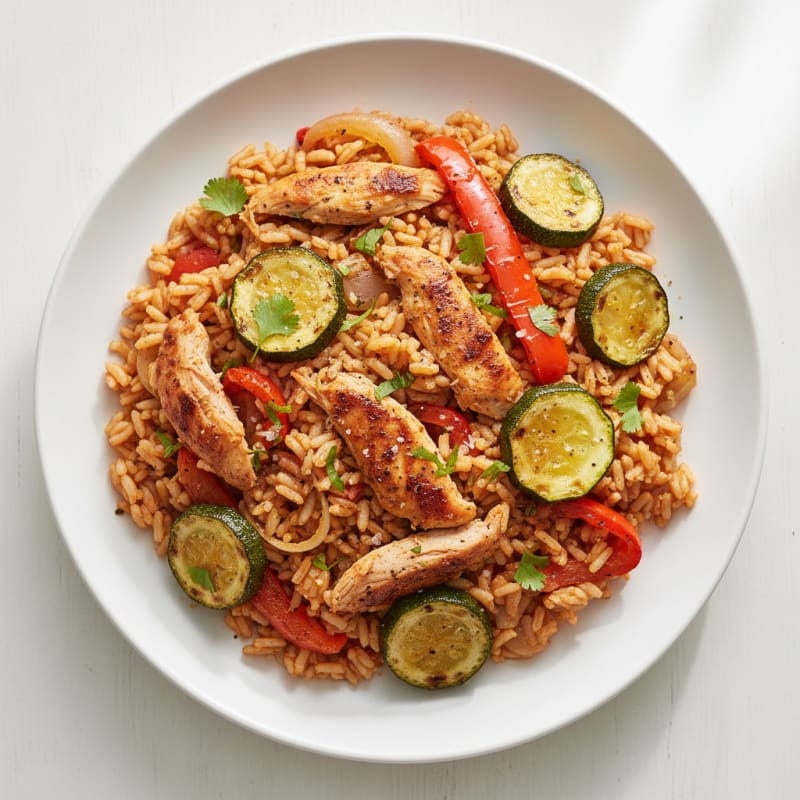 Mexican Red Rice with Roasted Vegetables