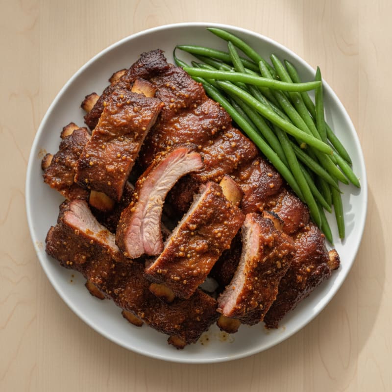 Smoked BBQ Pork Ribs with Tangy Glaze