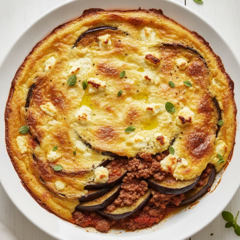 Baked Greek Moussaka with Eggplant