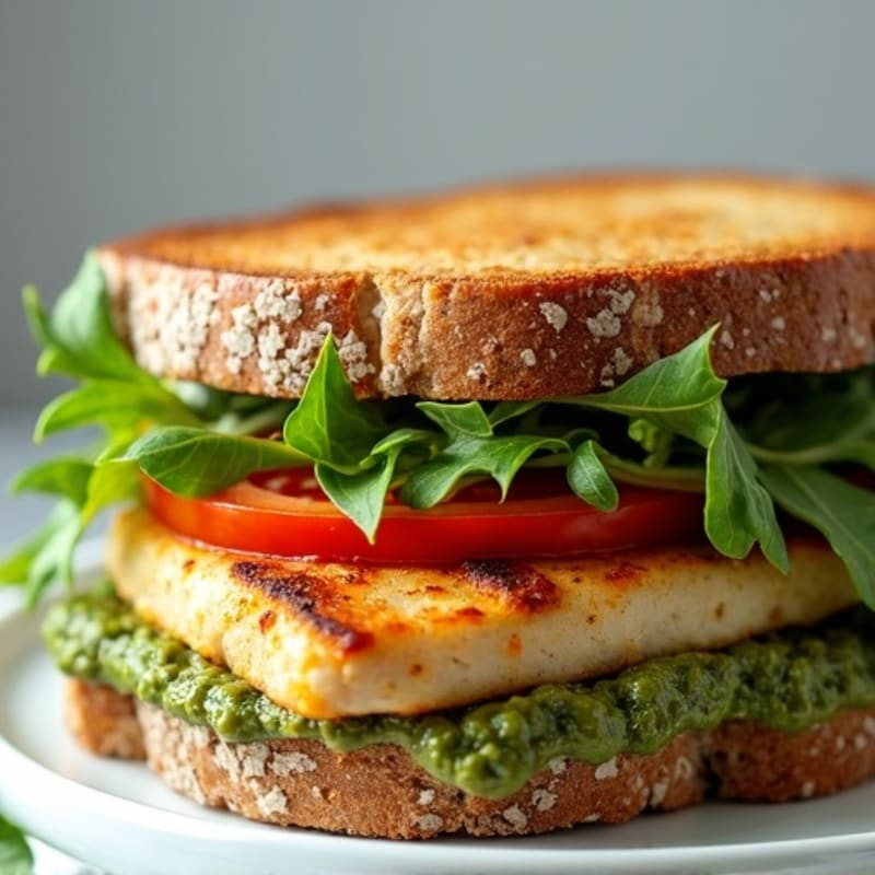 Fresh Pesto Chicken Sandwich with Crisp Greens