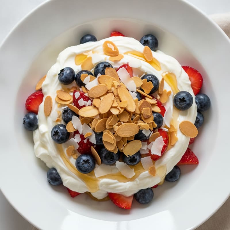 Creamy Greek Yogurt Parfait with Berries and Almonds