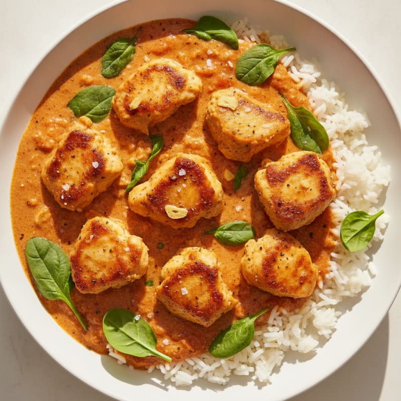 Indian Spiced Chicken with Tomato Cream Sauce