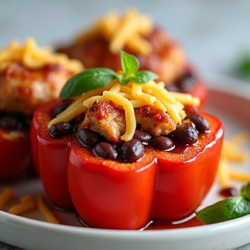 Smoky BBQ Chicken Stuffed Bell Peppers