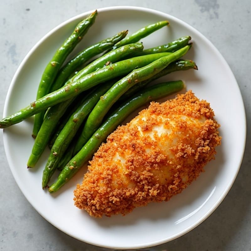 Crispy Air-Fried Chicken and Roasted Green Beans