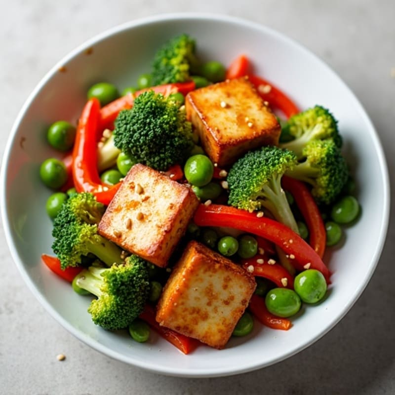 Crispy Sesame-Glazed Tofu Vegetable Stir-Fry
