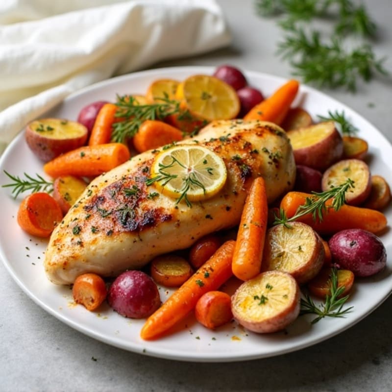 Sheet Pan Lemon Herb Chicken with Roasted Root Vegetables