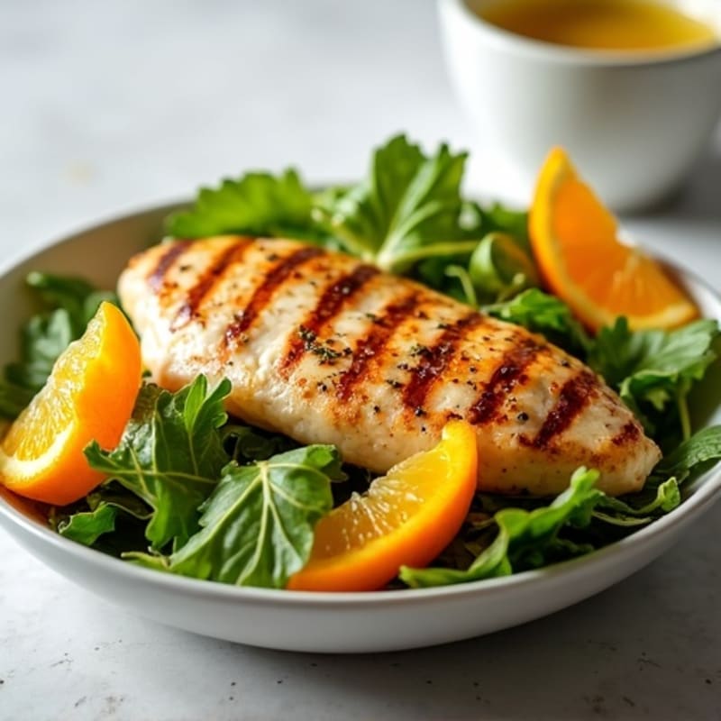 Grilled Chicken Breast with Mixed Greens and Citrus Vinaigrette