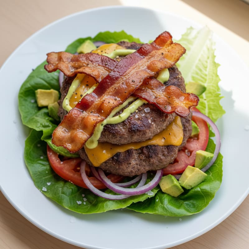 Crispy Double Bacon Cheeseburger Delight