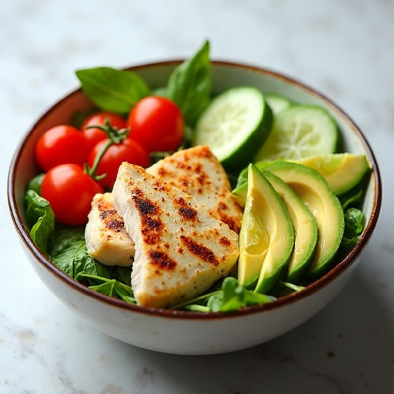 Crisp Avocado and Chicken Salad Bowl