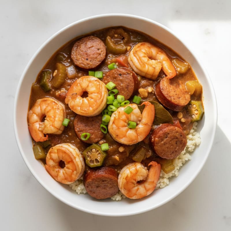 Creole Sausage and Shrimp Gumbo