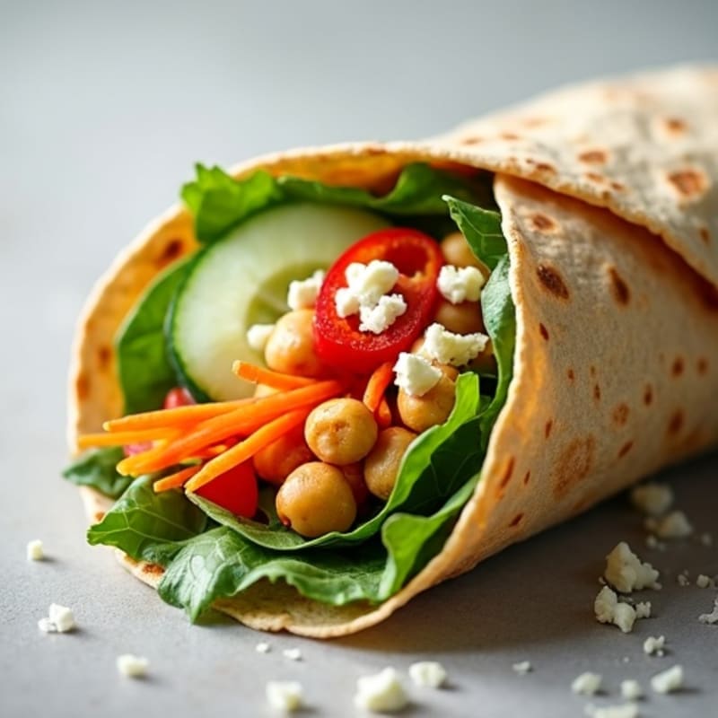 Fresh Crispy Veggie Hummus Wrap