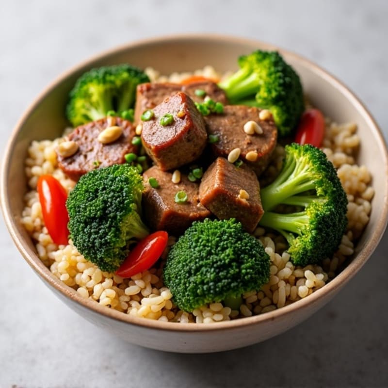 Ginger-Garlic Beef and Broccoli Rice Bowl
