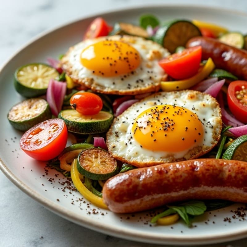 Sheet Pan Smoked Turkey Sausage and Veggie Hash