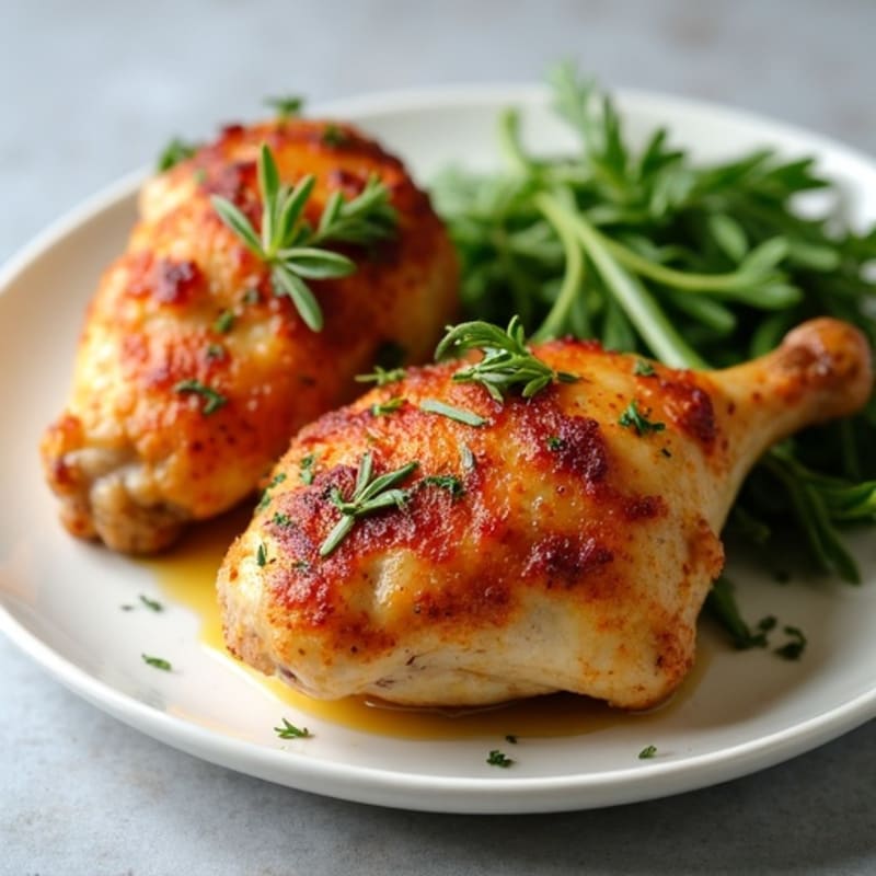 Crispy Herb-Roasted Chicken Thighs with Garlic