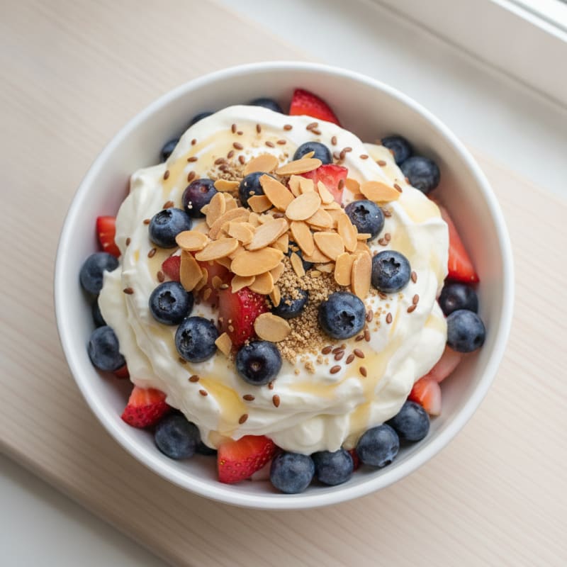 Greek Yogurt Parfait with Whey Protein and Fresh Berries