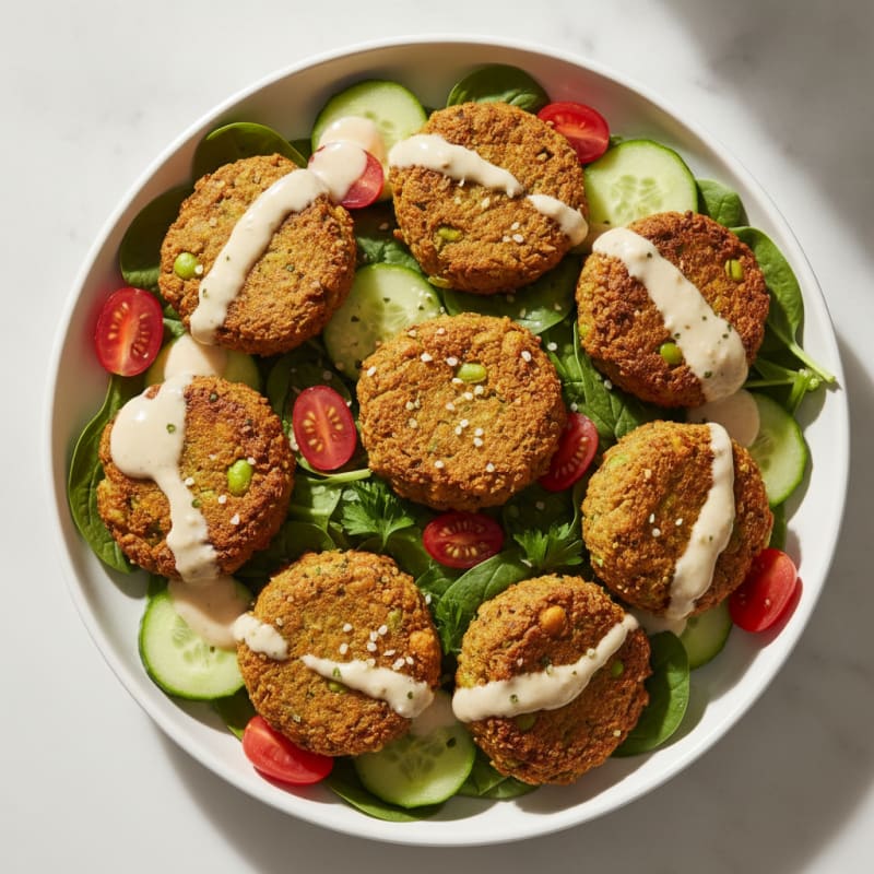 Crispy Falafel Bowl with Lemon-Tahini Sauce