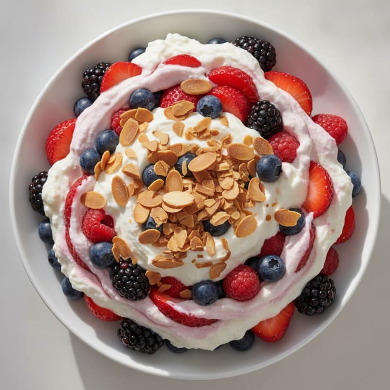 Greek Yogurt Protein Parfait with Mixed Berries