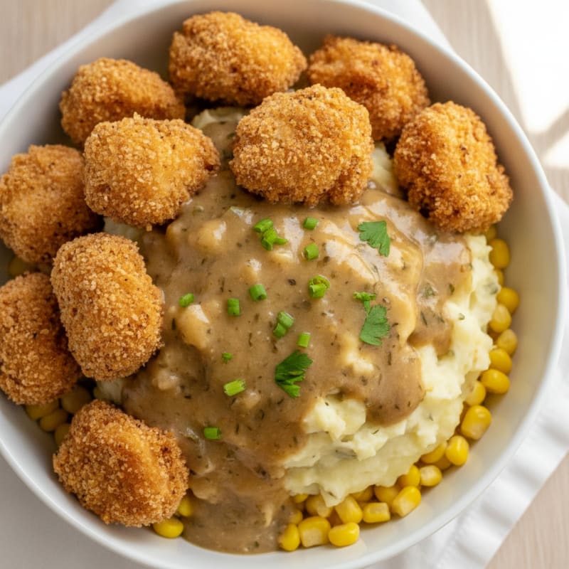 Popcorn Chicken Gravy Bowl