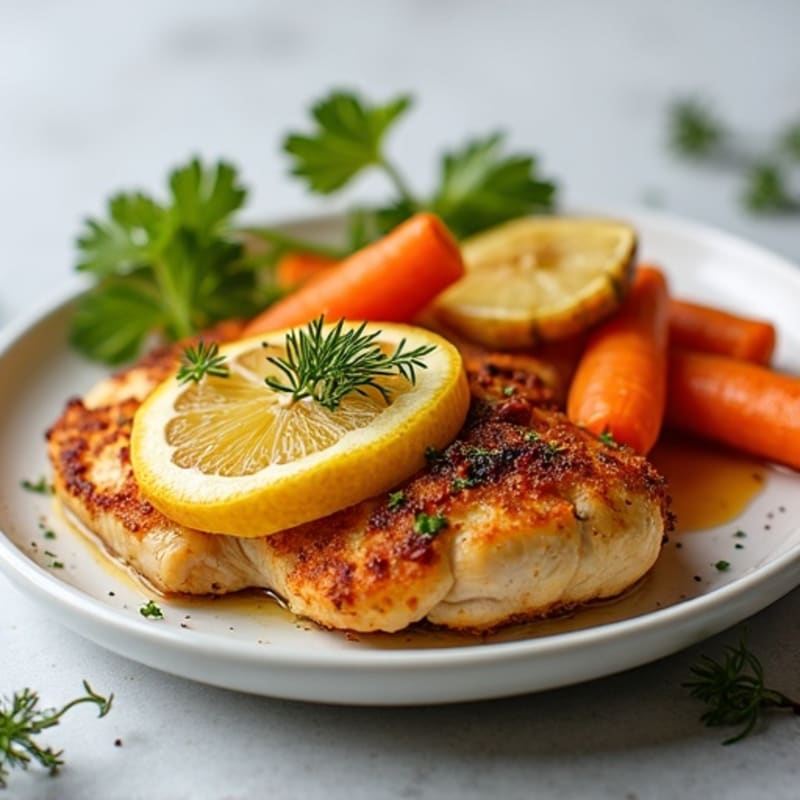 Crispy Lemon Herb Chicken with Roasted Root Vegetables