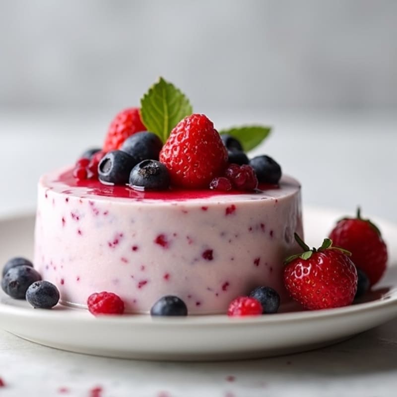 Silky Greek Yogurt Protein Pudding with Mixed Berries