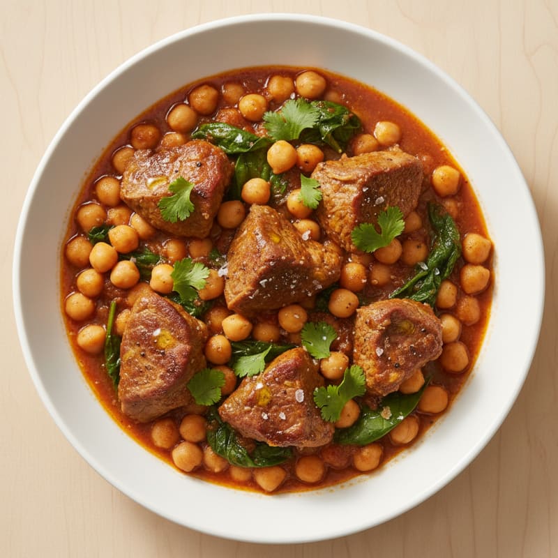 Moroccan Lamb Tagine with Chickpeas