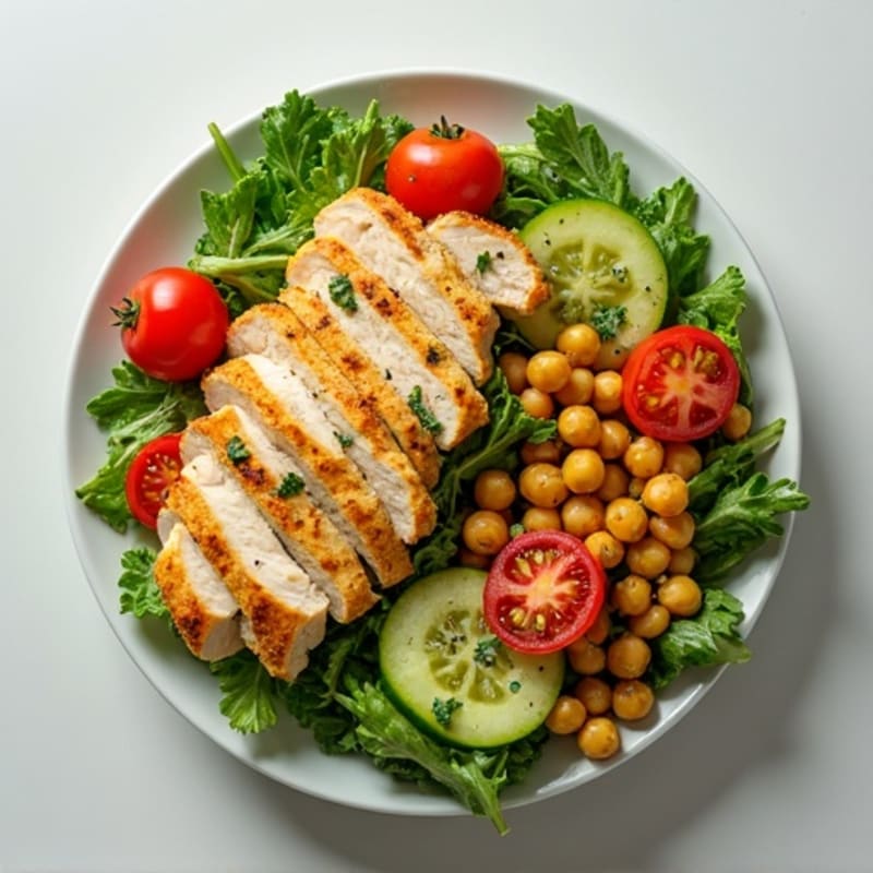 Lemon Herb Chicken Salad with Roasted Chickpeas