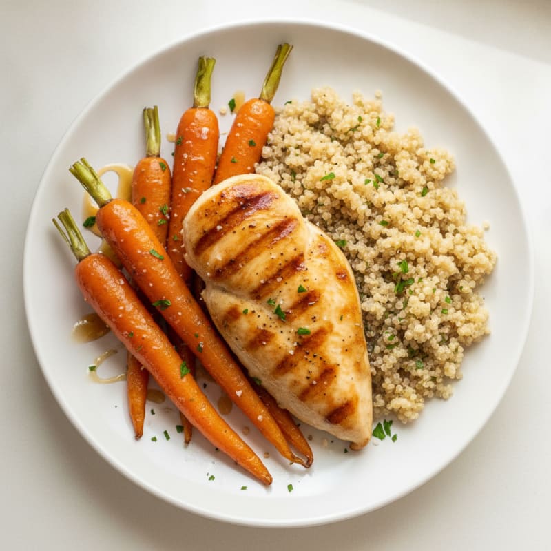 Maple-Glazed Roasted Carrots with Pan-Seared Chicken