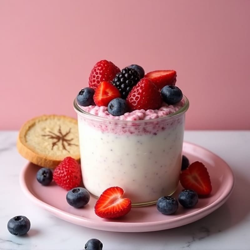 Vanilla-Berry Protein Overnight Oats