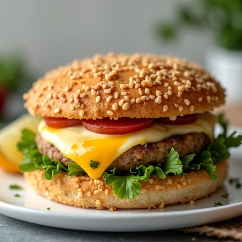 Crispy Baked Mozzarella-Stuffed Turkey Burger