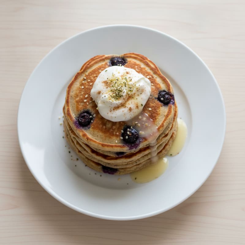 High-Protein Gluten-Free Blueberry Pancakes