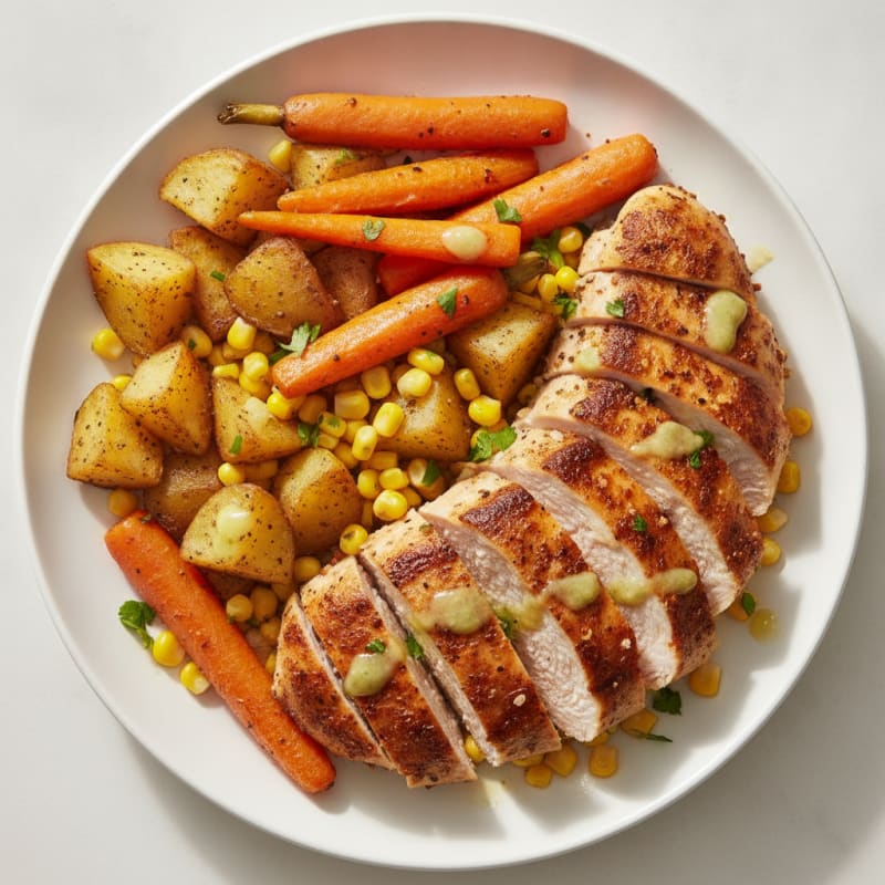 Mexican-Spiced Chicken with Roasted Potatoes and Carrots
