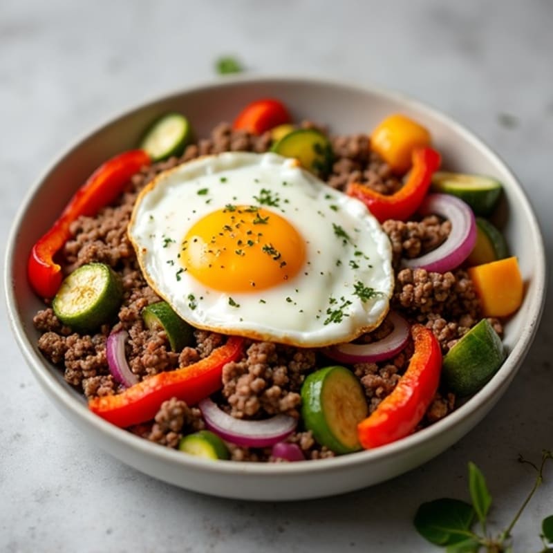Savory Lean Ground Beef and Roasted Vegetables