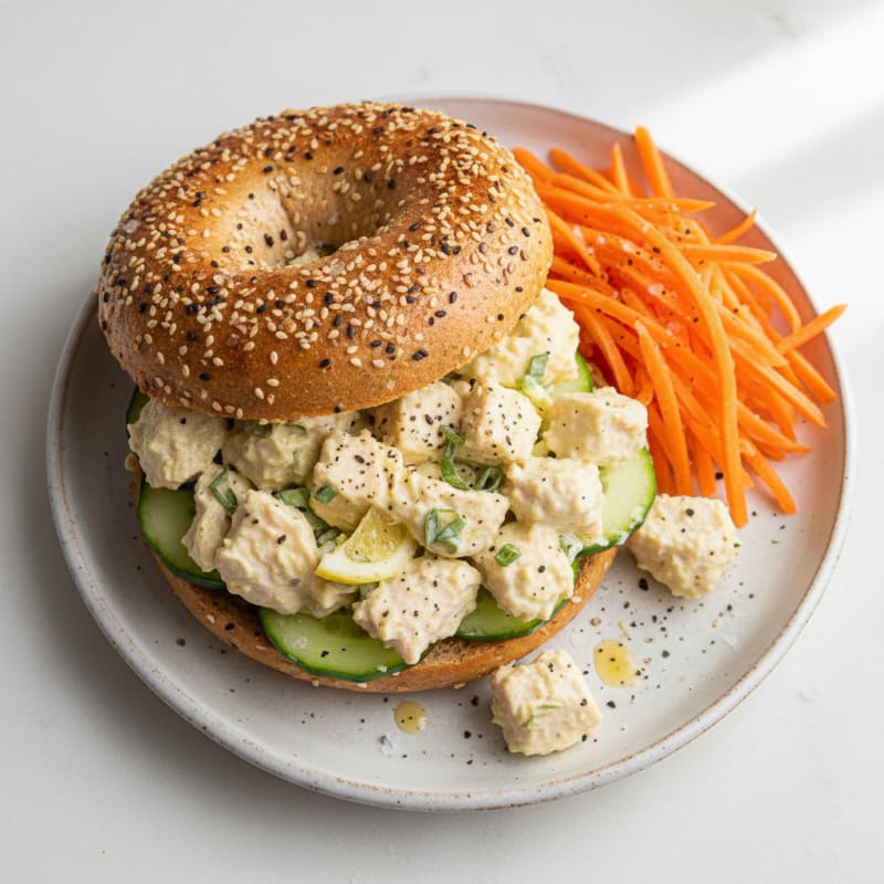 Creamy Everything Bagel Sandwich with Crunchy Carrots