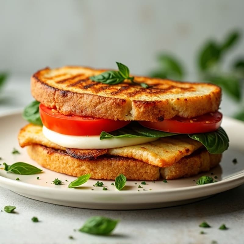 Grilled Fresh Tomato Mozzarella Basil Sandwich