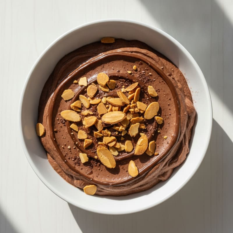 Silky Chocolate Protein Pudding with Almonds