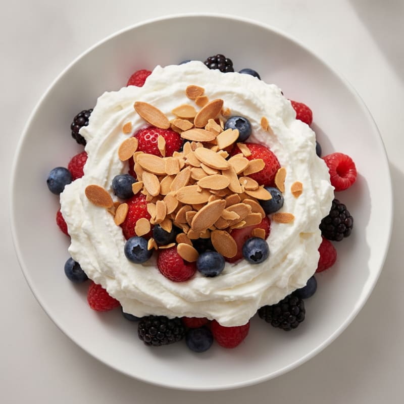 Greek Yogurt Protein Parfait with Mixed Berries and Almonds