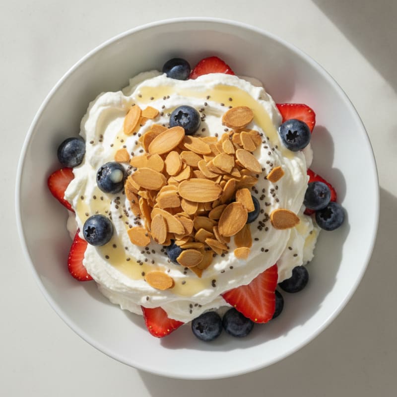 Greek Yogurt Protein Parfait with Berries and Almonds